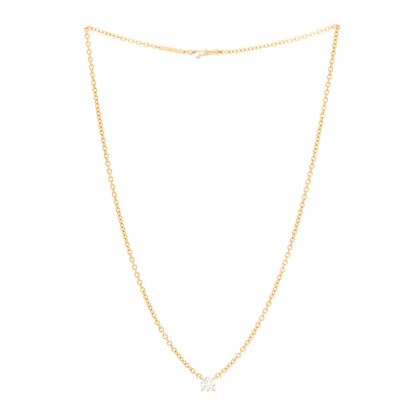 Cartier 18K Yellow Gold Diamond .68ct Solitaire 1895 Pendant Necklace 3 of 5
