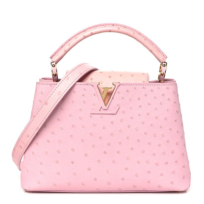 Louis Vuitton Ostrich Capucines BB Rose Calypso 1 of 10