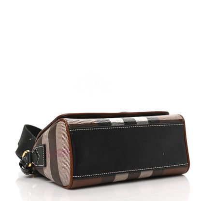 Burberry E-canvas Check Dorset Crossbody Dark Birch Brown 4 of 8