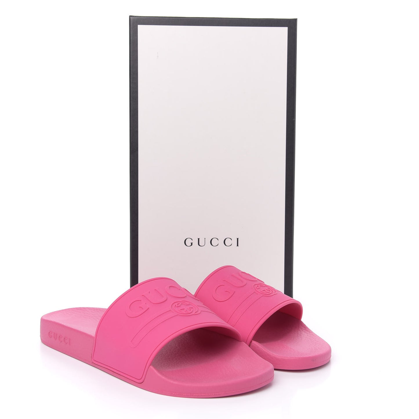 Rubber Logo Stamped Mens Slide Sandals 11 Fuchsia