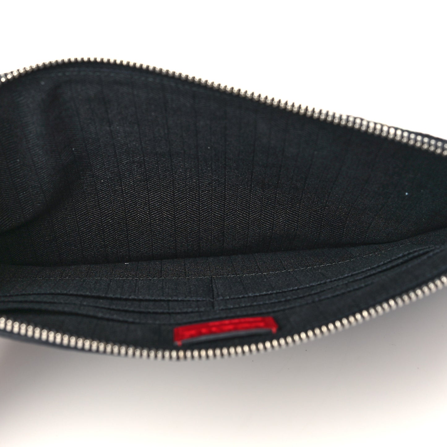 Wool Calfskin Puzzle Flat Pouch Black Multicolor