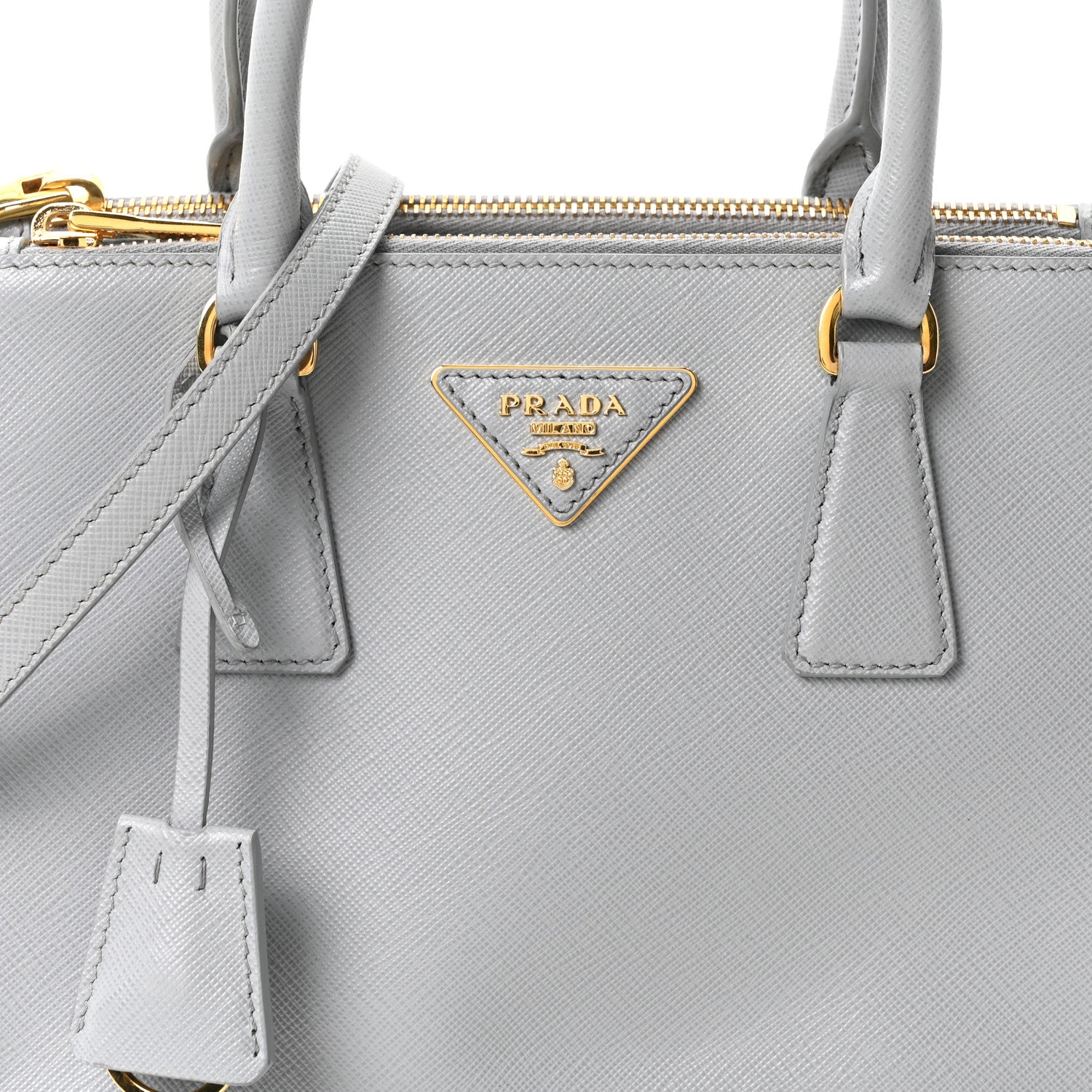 Prada Saffiano Lux Small Galleria Double Zip Tote Granito 8 of 10