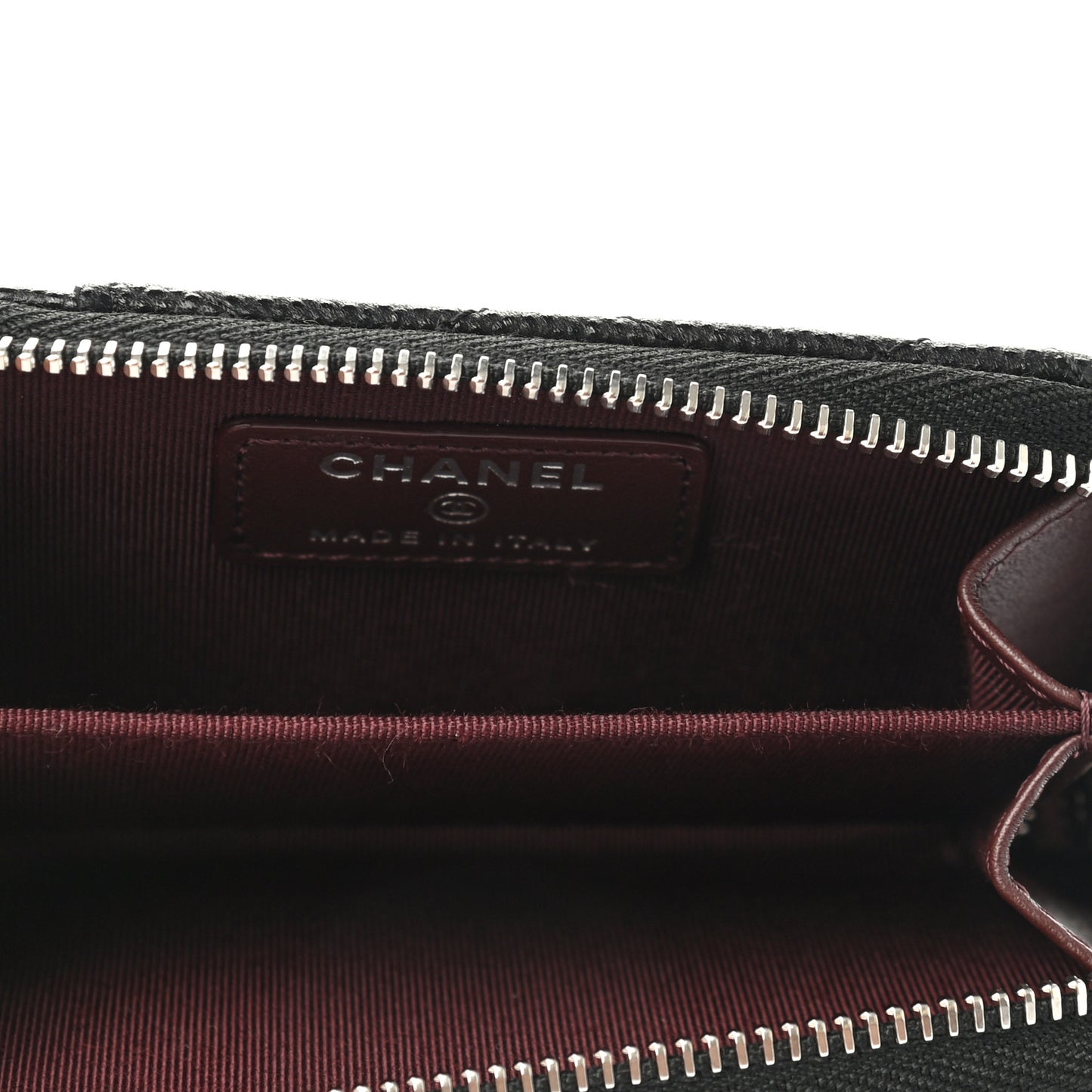 Caviar Quilted Zip Card Holder Black