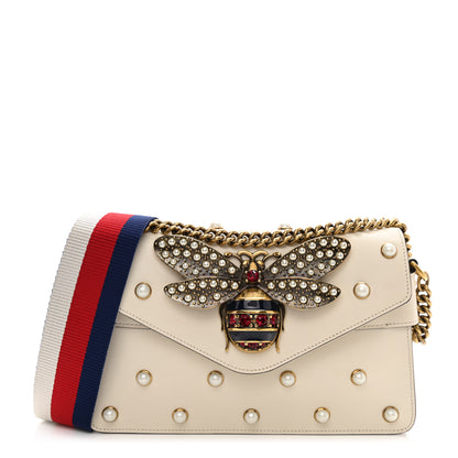 Gucci Nappa Pearl Studded Mini Queen Margaret Broadway Shoulder Bag Mystic White 1 of 15