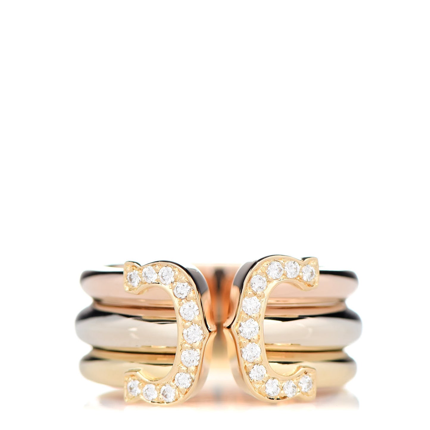 18K Pink Yellow White Gold Diamond C De Ring 50 5.25