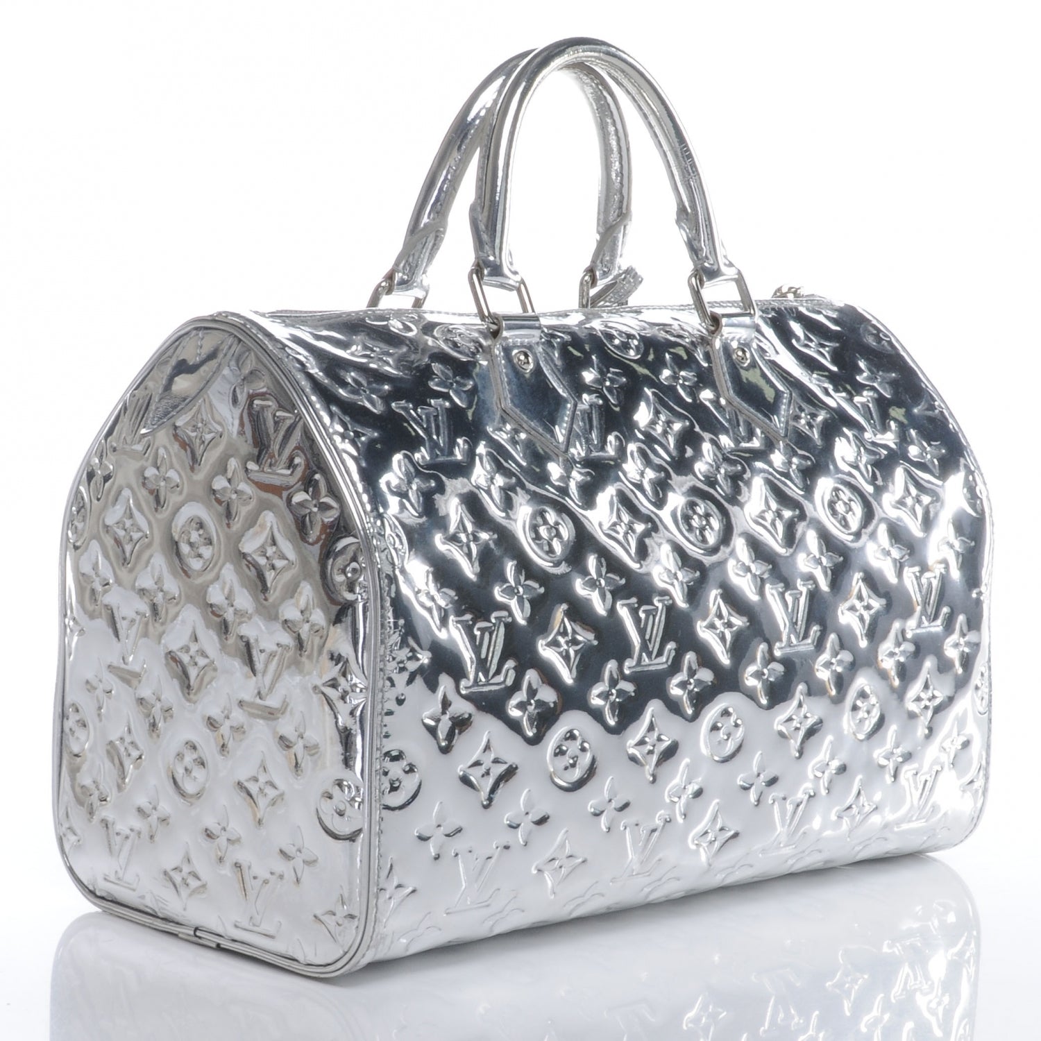 Louis Vuitton Monogram Miroir Speedy 35 Silver 3 of 8