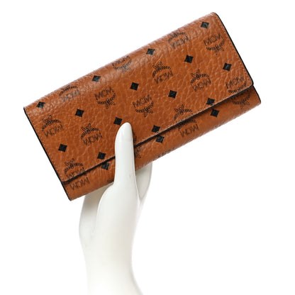 MCM Visetos Continental Flap Wallet Cognac Red 2 of 18