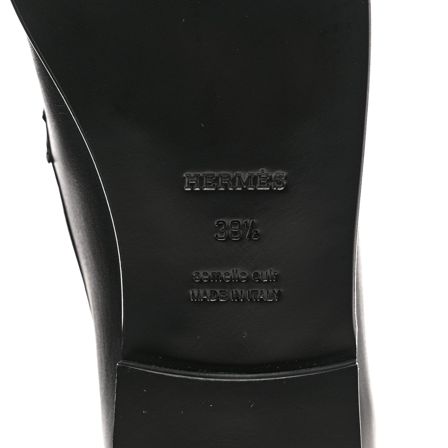 Hermes Calfskin Womens Destin Loafers 38.5 Black 8 of 10