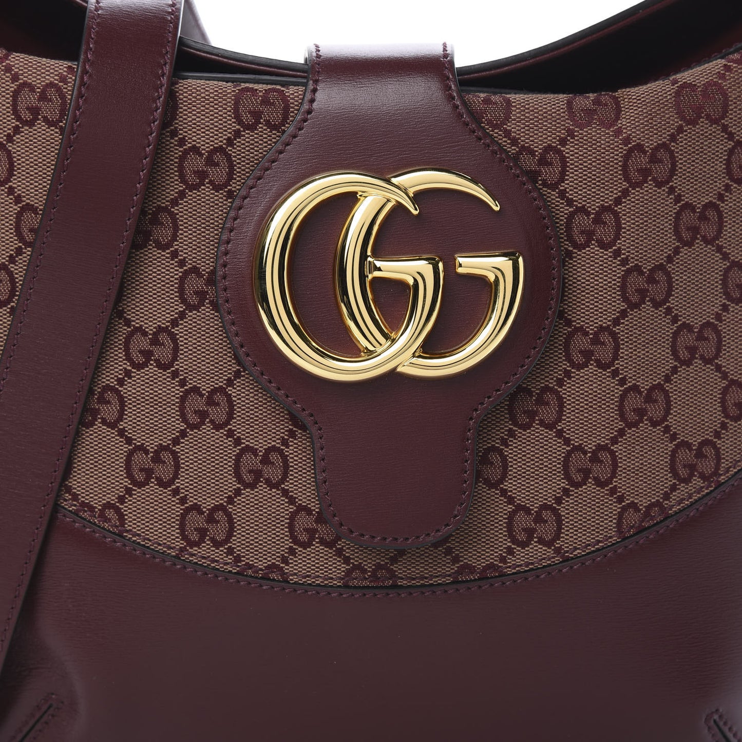 GG Monogram Calfskin Medium Arli Shoulder Bag Sahara Rubino Chardonnay