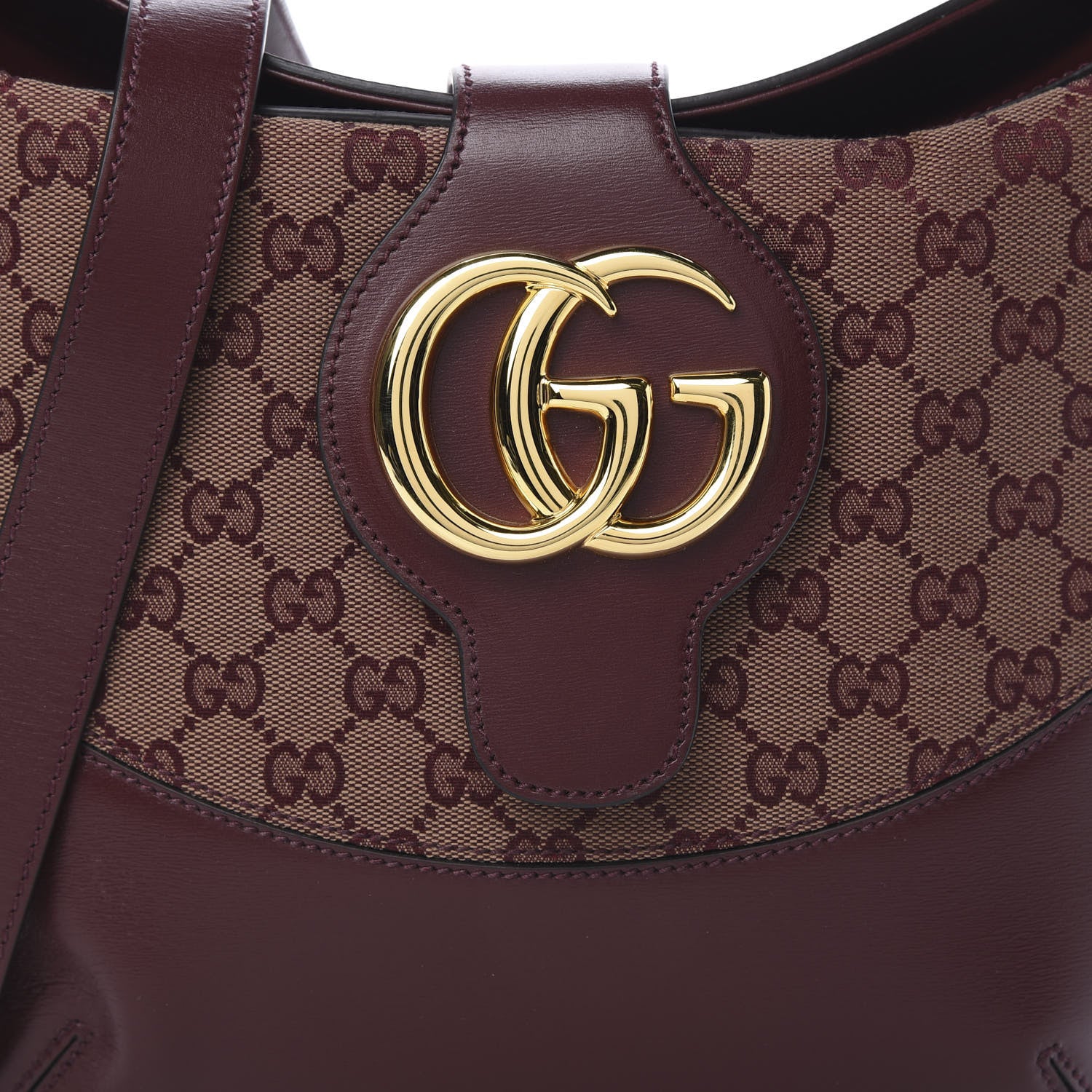 Gucci GG Monogram Calfskin Medium Arli Shoulder Bag Sahara Rubino Chardonnay 8 of 11