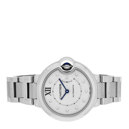 Cartier Stainless Steel Diamond 33mm Ballon Bleu De Cartier Automatic Watch 2 of 4