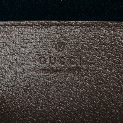 Gucci GG Supreme Monogram Textured Dollar Calfskin Web Small Ophidia Dome Shoulder Bag Beige Ebony New Acero 6 of 11