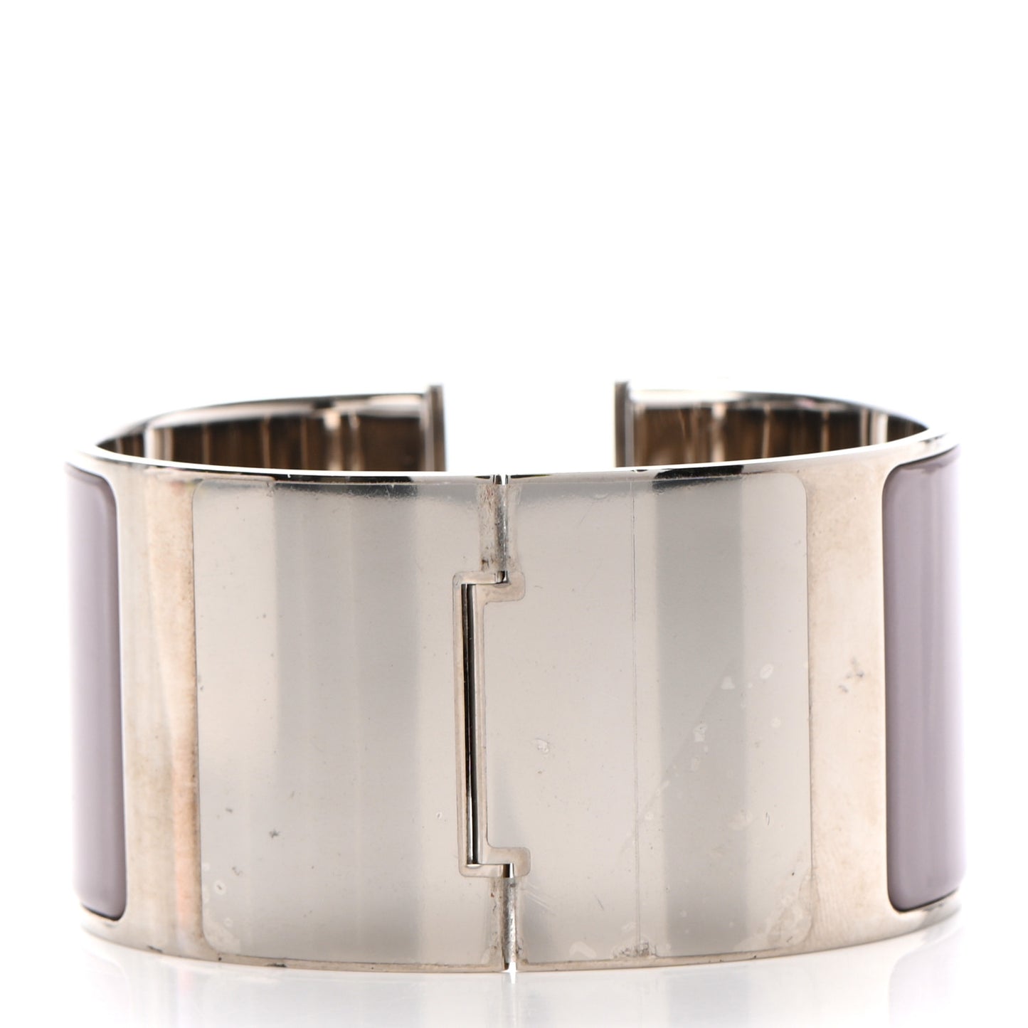 Enamel Extra Wide Clic Clac H Bracelet PM Parme White