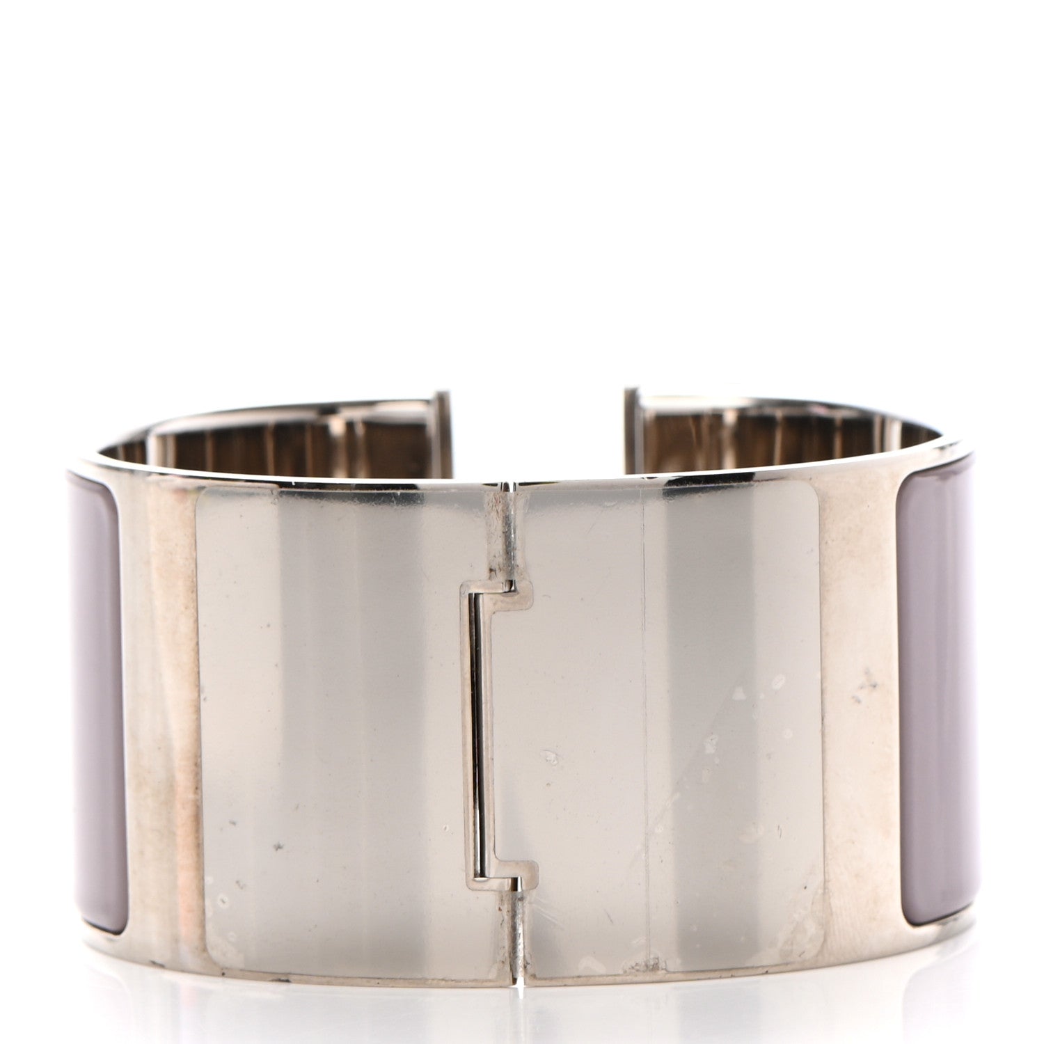 Hermes Enamel Extra Wide Clic Clac H Bracelet PM Parme White 4 of 12