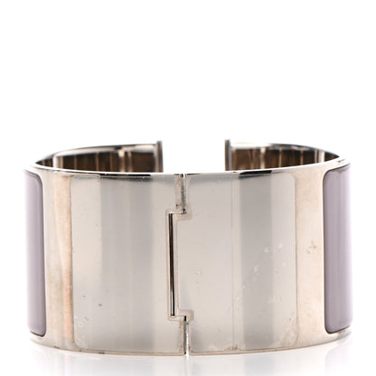 Hermes Enamel Extra Wide Clic Clac H Bracelet PM Parme White 4 of 12