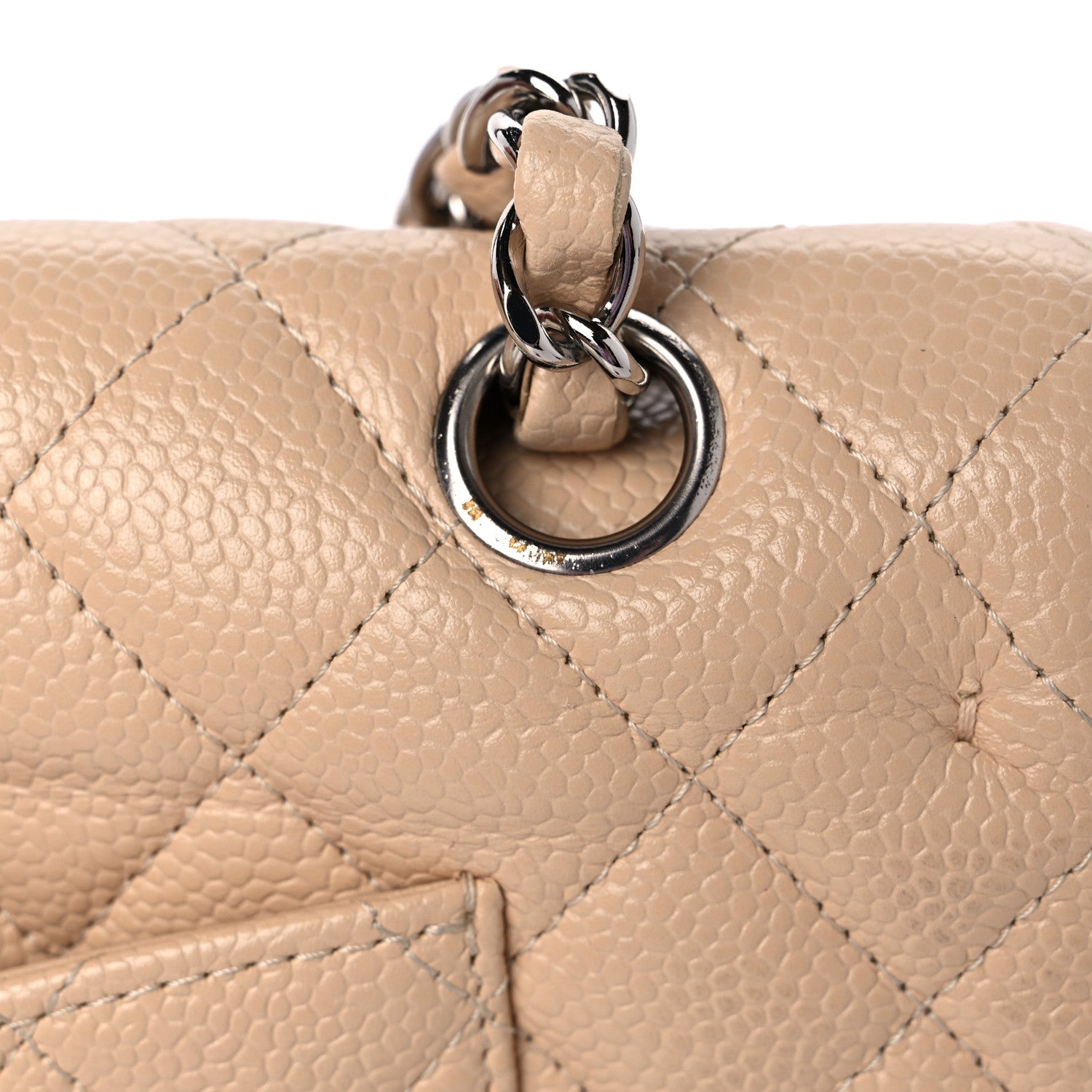 Chanel Caviar Quilted Medium Double Flap Beige 11 of 12
