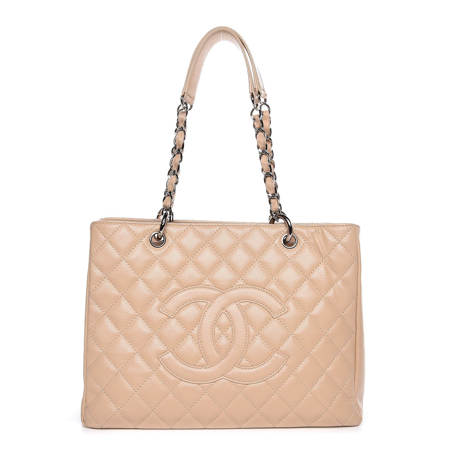 Chanel Caviar Quilted Grand Shopping Tote GST Beige 1 of 12