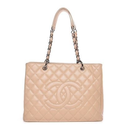Chanel Caviar Quilted Grand Shopping Tote GST Beige 1 of 12