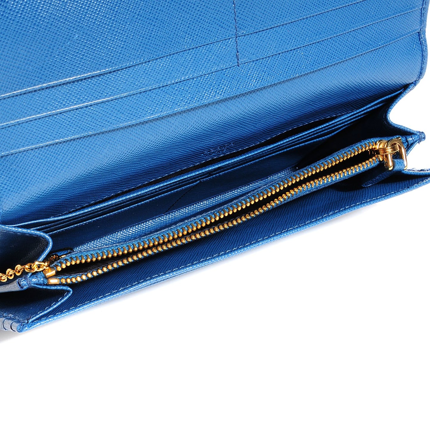 Saffiano Metal Continental Flap Wallet Cobalto