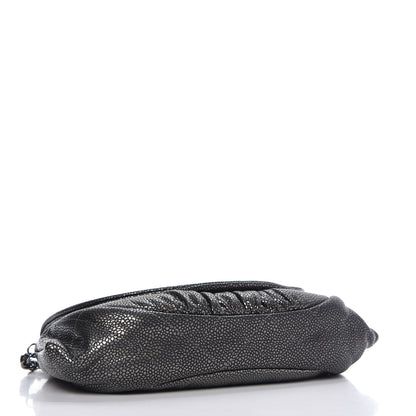 Chanel Metallic Caviar Half Moon Wallet On Chain WOC Dark Silver 4 of 11