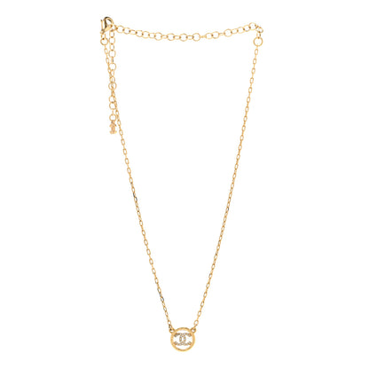 Chanel Pearl Crystal CC Pendant Necklace Gold 3 of 7