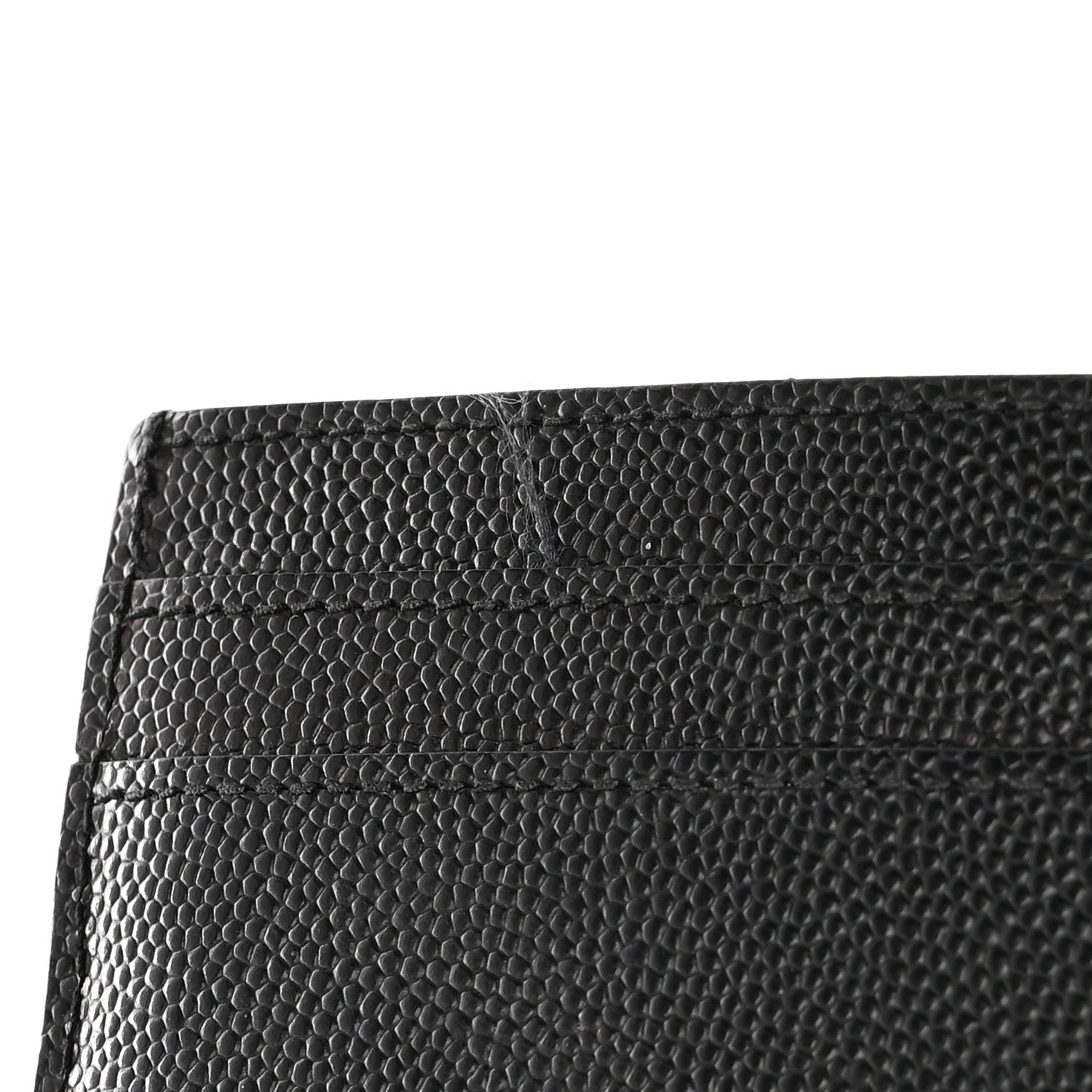Saint Laurent Grain De Poudre Monogram Credit Card Case Black 8 of 9