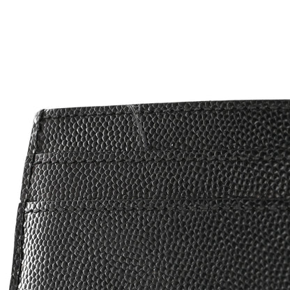 Saint Laurent Grain De Poudre Monogram Credit Card Case Black 8 of 9