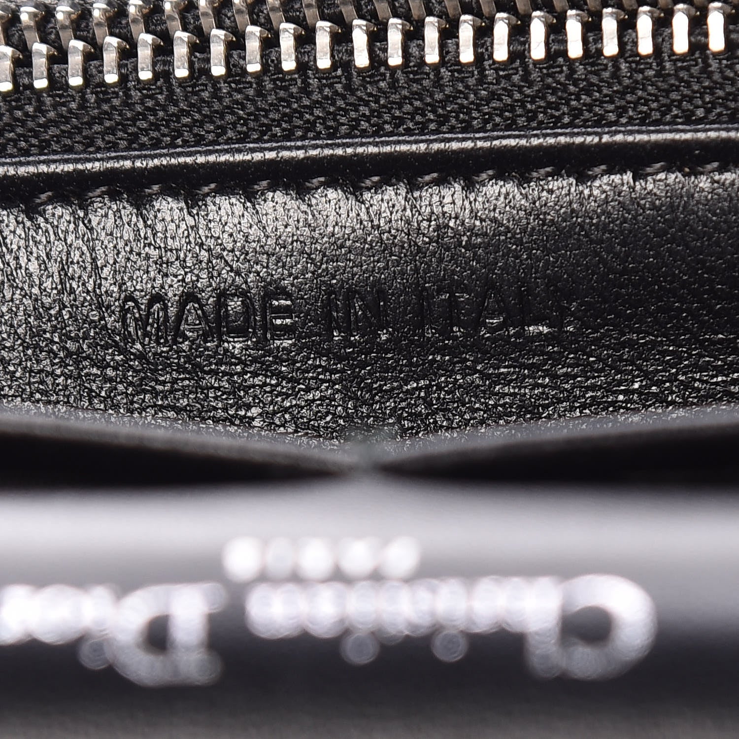 Christian Dior Grained Calfskin Diorama Wallet on Chain Pouch Black 7 of 10