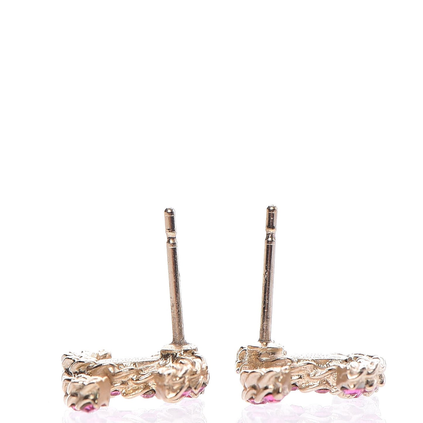 Crystal CC Earrings Gold Pink