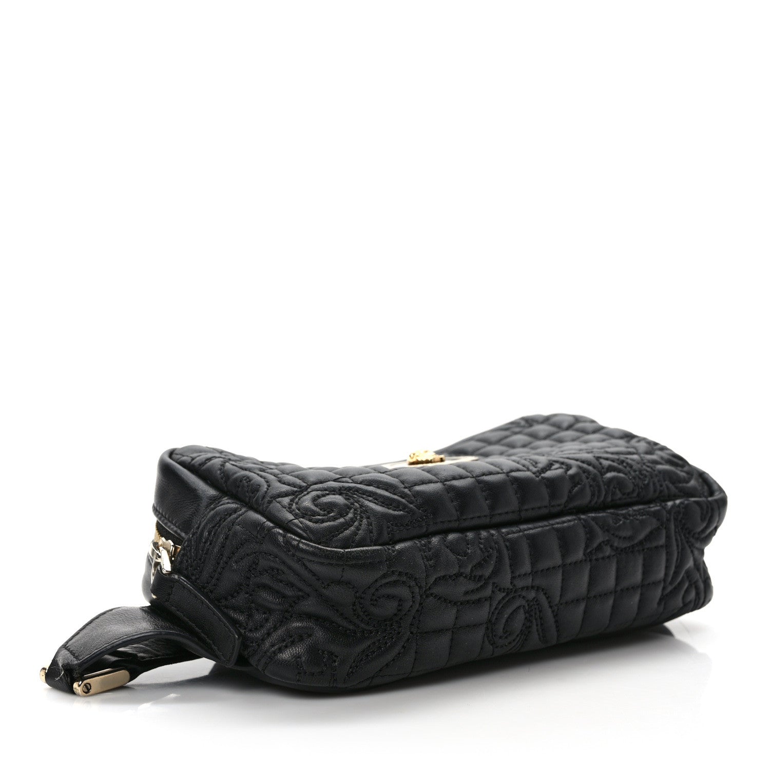 Versace Nappa Barocco Quilted Vanitas Medea Belt Bag Black 4 of 10