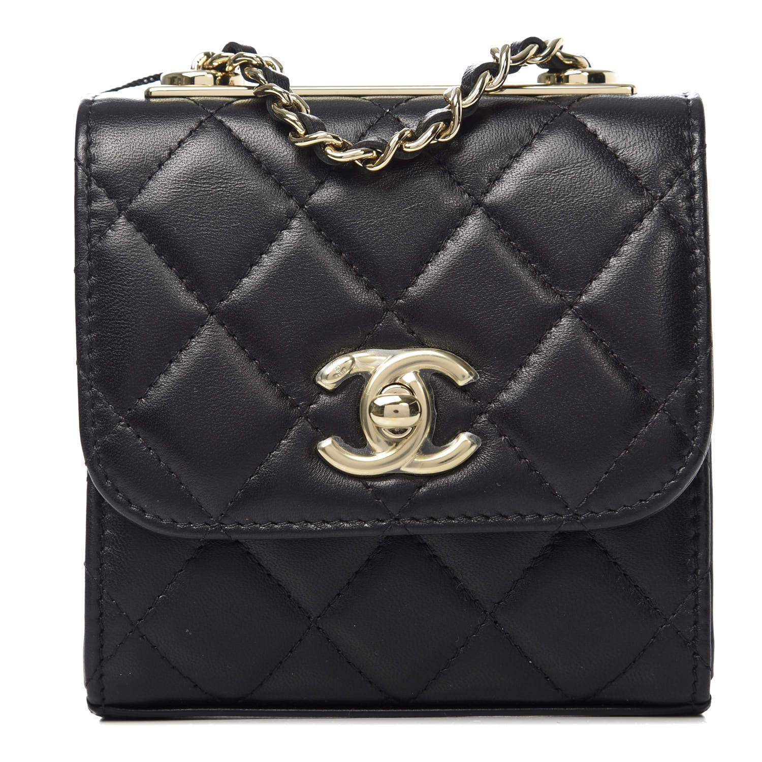 Chanel Lambskin Quilted Mini Trendy CC Chain Wallet Black 1 of 11