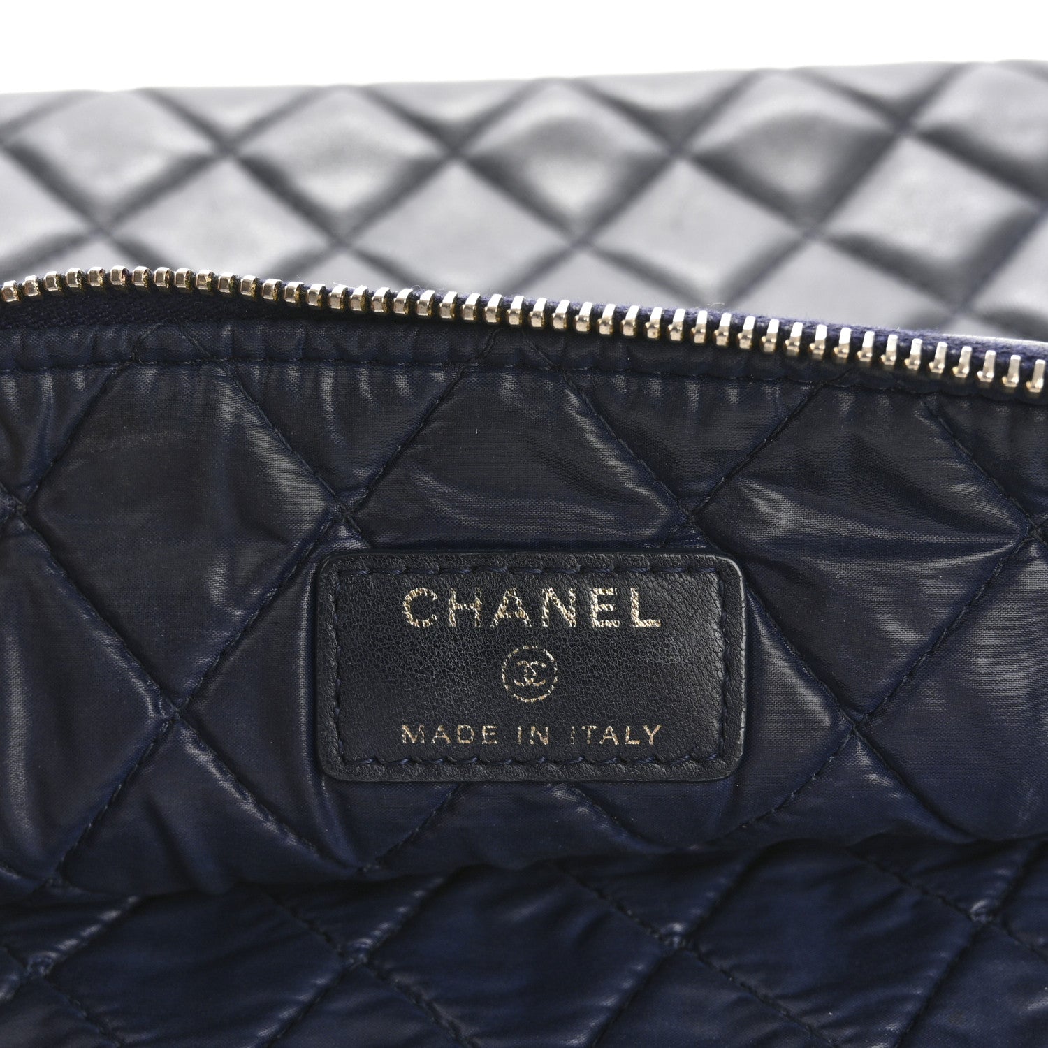 Chanel Lambskin Quilted Casino Beauty CC Cosmetic Case Navy 6 of 13