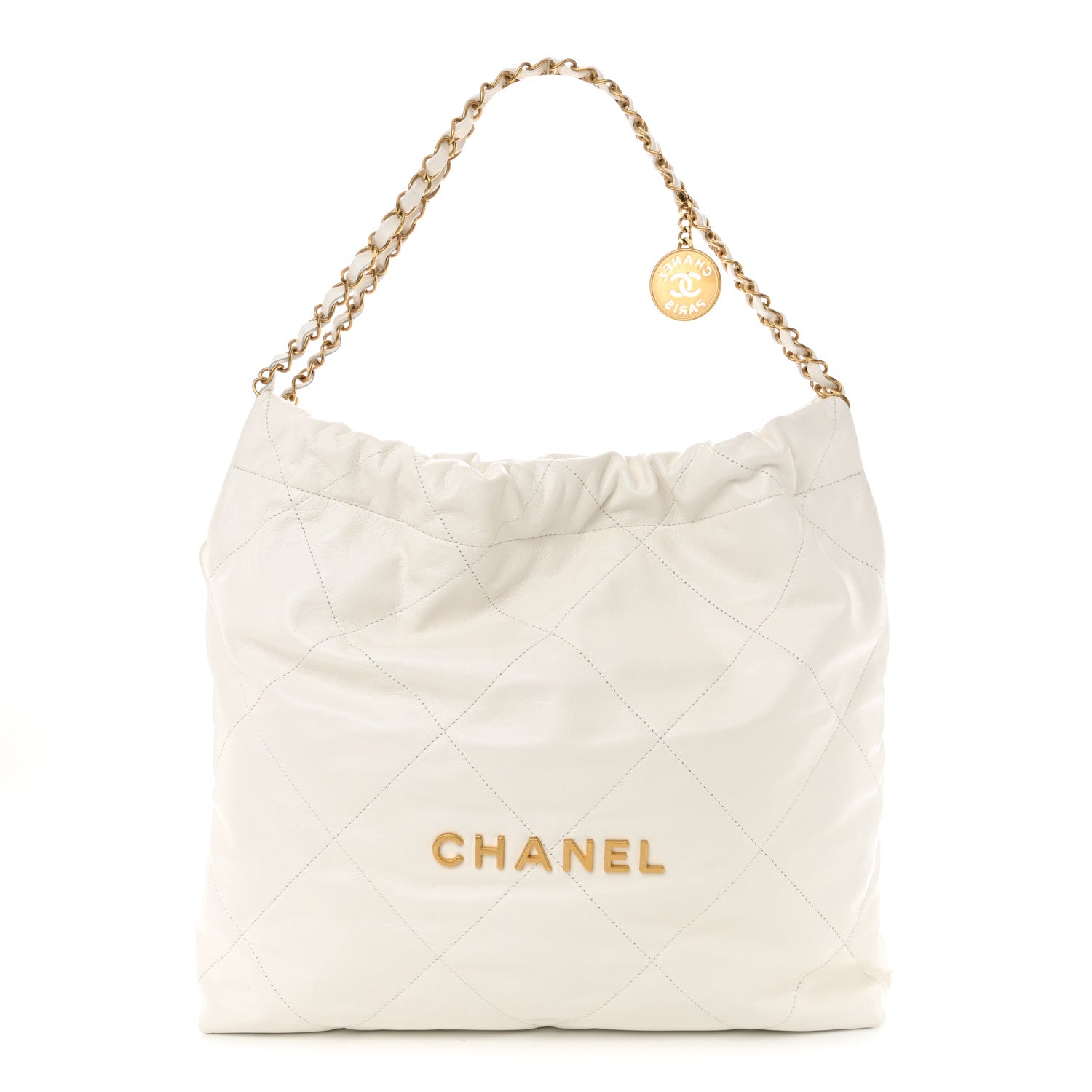 Chanel Shiny Calfskin Quilted Chanel 22 White 1 of 11