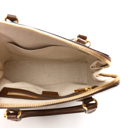 Gucci GG Supreme Monogram Azalea Calfskin Small Horsebit 1955 Top Handle Bag Beige Ebony Brown Sugar 5 of 11