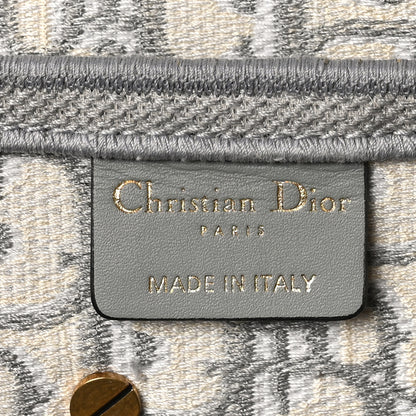 Christian Dior Oblique Embroidered Saddle Bag Gray 6 of 10