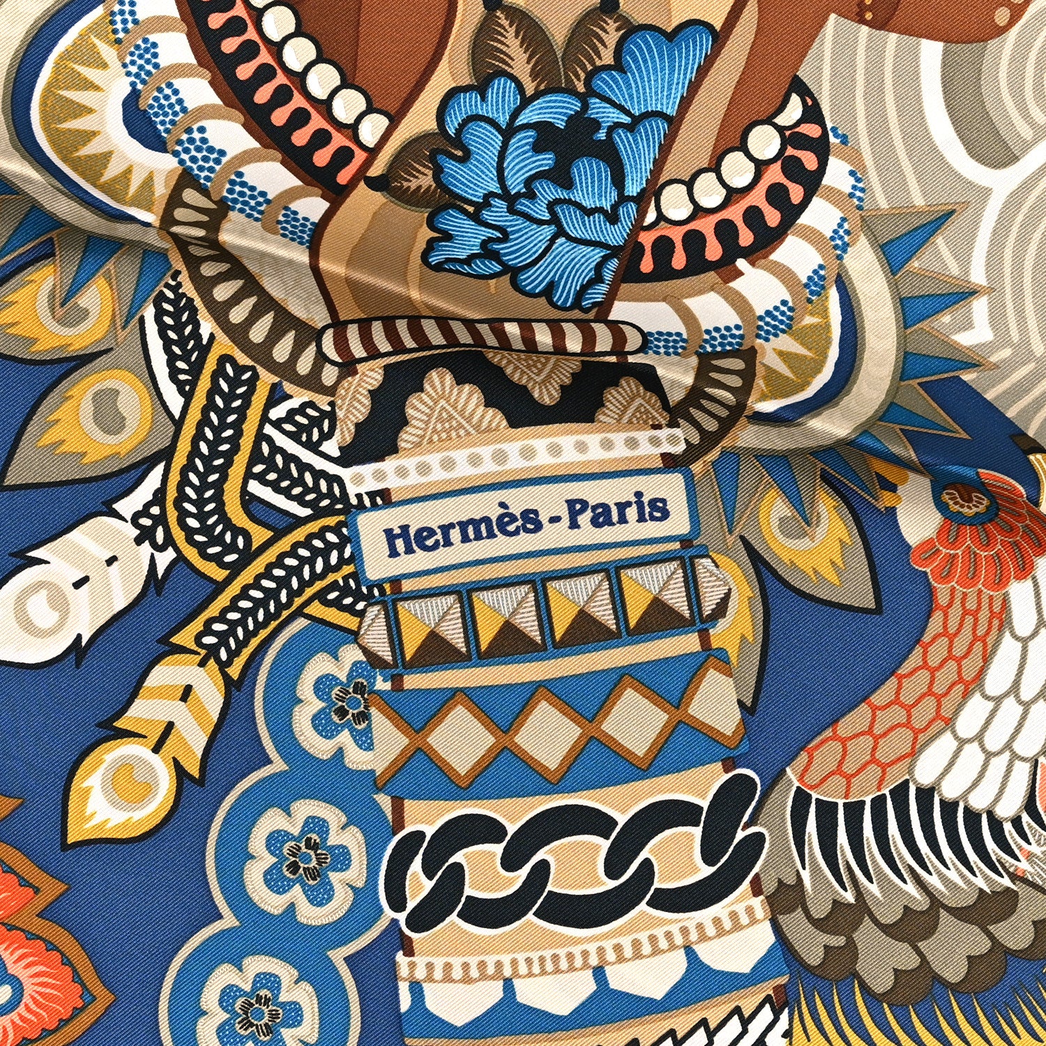 Hermes Silk Twill Duo Cosmique Scarf 90 Vert Black Corail 2 of 3
