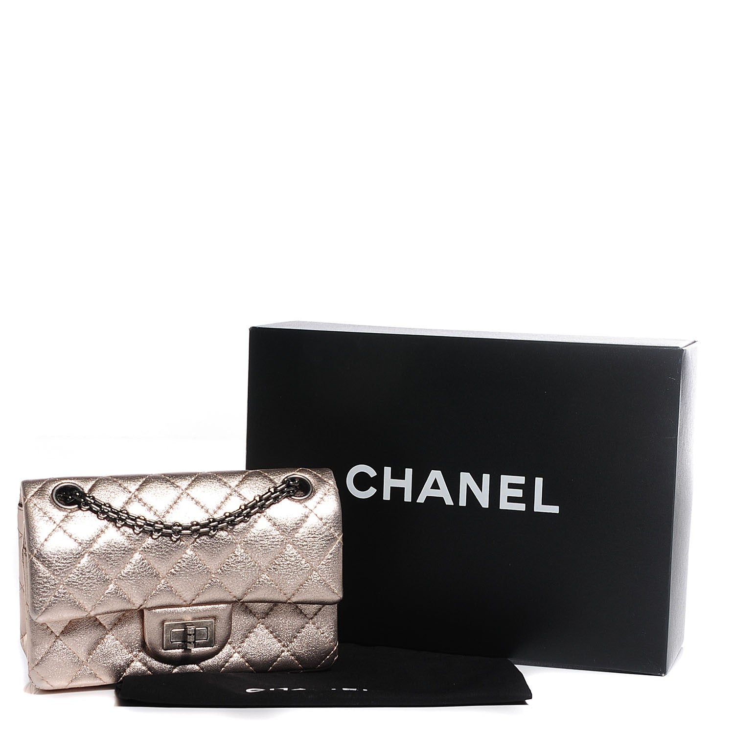 Chanel Metallic Calfskin 2.55 Reissue 225 Flap Dark Silver 5 of 9