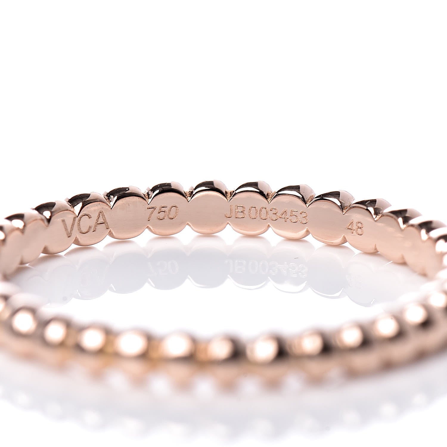 Van Cleef & Arpels 18K Rose Gold Small Perlee Ring 48 4.5 5 of 6