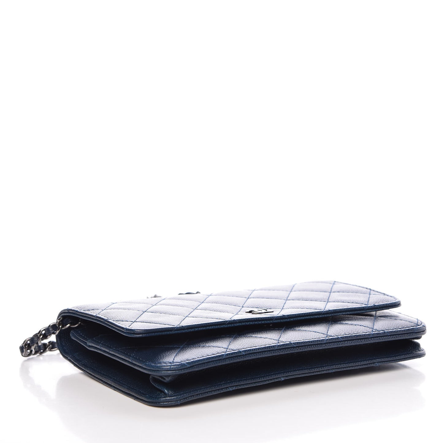 Caviar Quilted Wallet On Chain WOC Blue