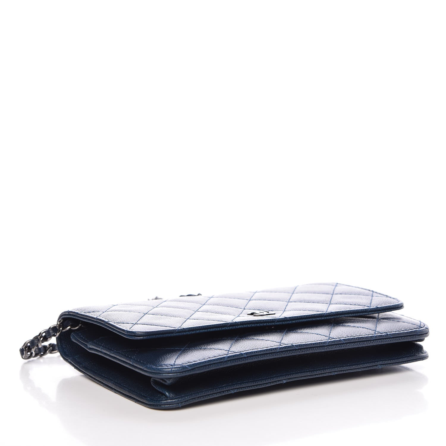 Chanel Caviar Quilted Wallet On Chain WOC Blue 4 of 11