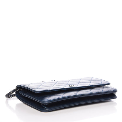 Chanel Caviar Quilted Wallet On Chain WOC Blue 4 of 11