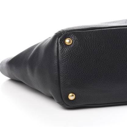 Prada Vitello Daino Side Pocket Tote Black 9 of 12