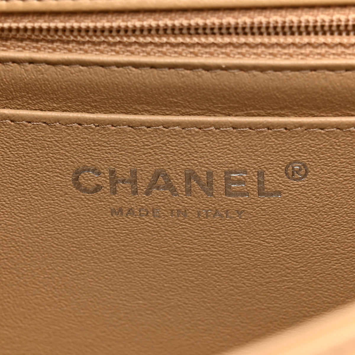Chanel Lambskin Quilted Mini Rectangular Flap Dark Beige 6 of 13