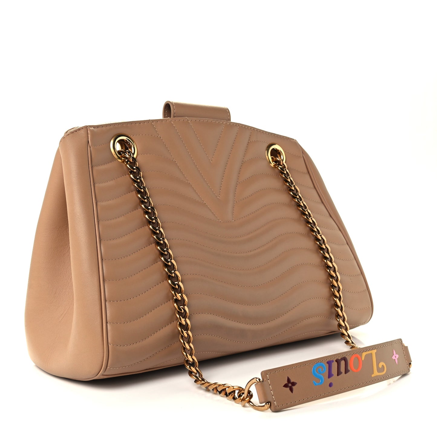 Calfskin New Wave Chain Tote Noisette