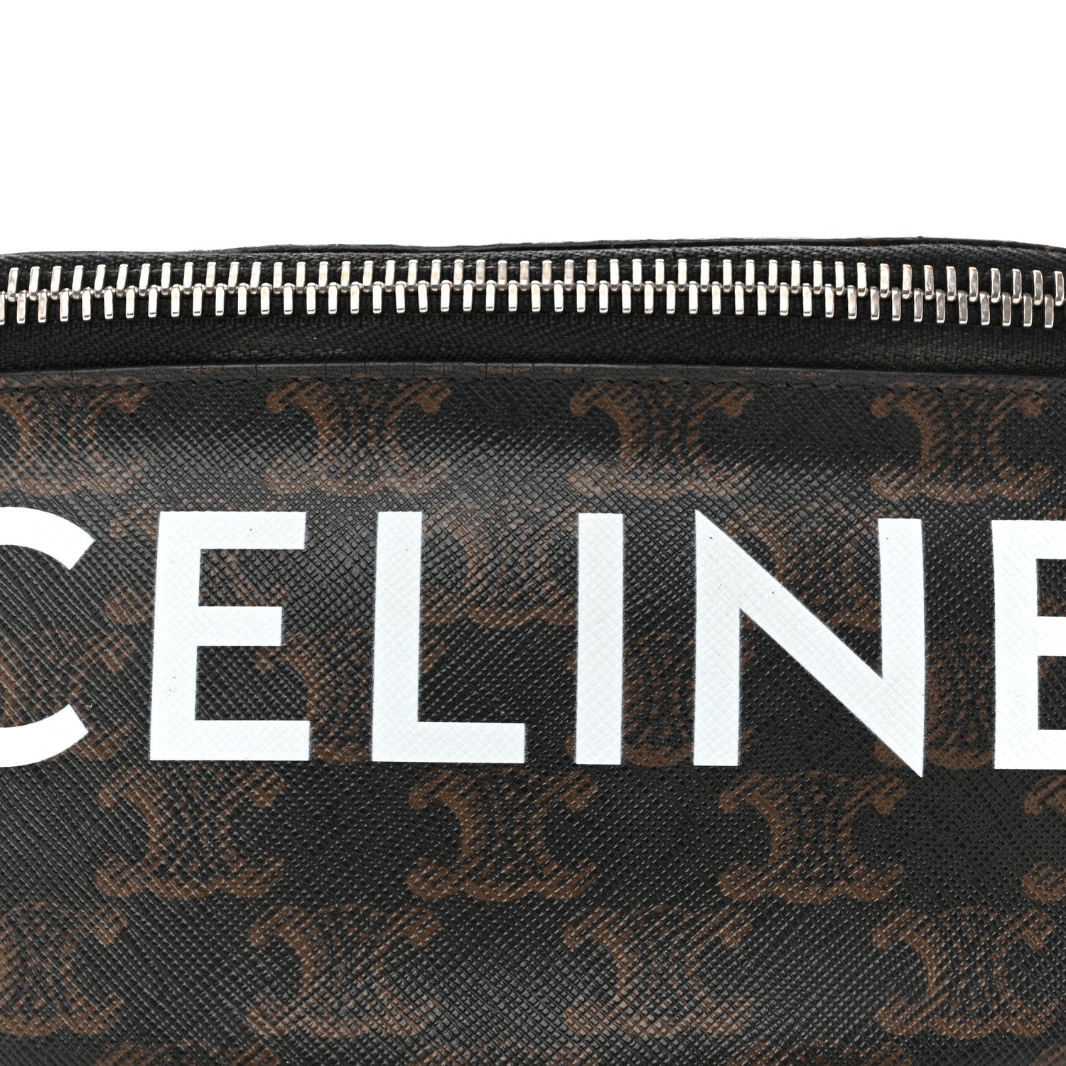 Celine Triomphe Logo Canvas Checker Belt Bag Black 1854477