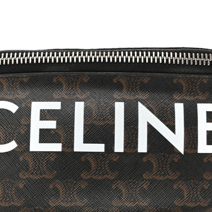 Celine Triomphe Logo Canvas Checker Belt Bag Black 8 of 15