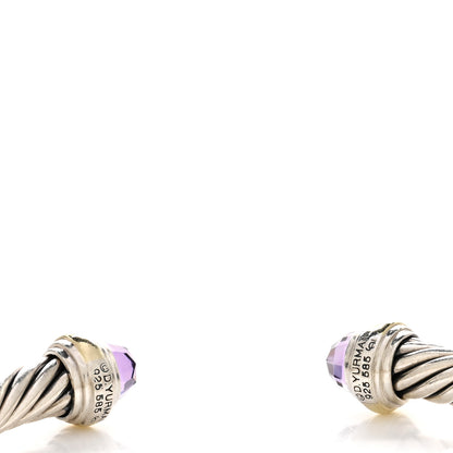 David Yurman Sterling Silver 14K Yellow Gold Amethyst 7mm Cable Classics Bracelet 3 of 3