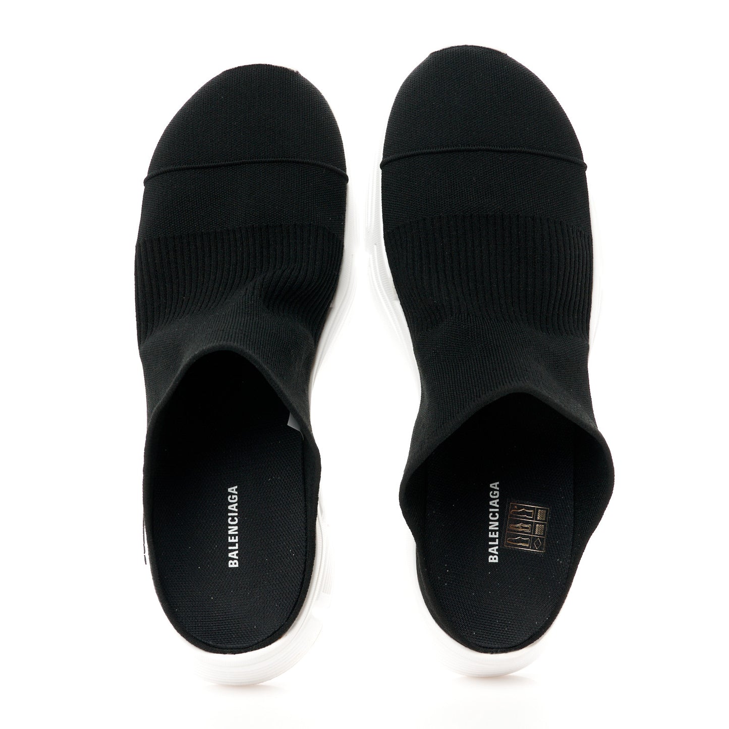 Neoprene Knit Womens Speed Sneakers Mules 39 Black White