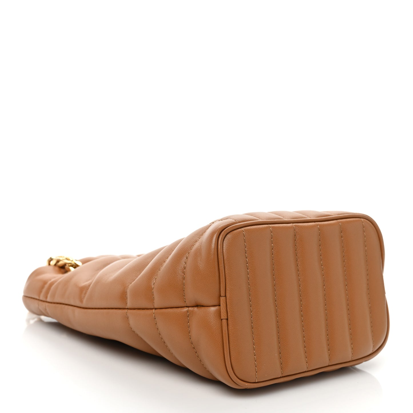 Lambskin Quilted Mini Lola Bucket Bag Maple Brown