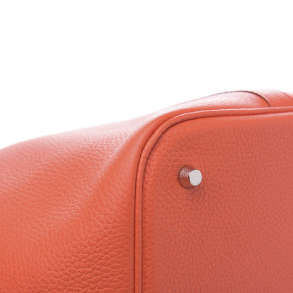 Hermes Taurillon Clemence Picotin 26 GM Orange Poppy 10 of 11